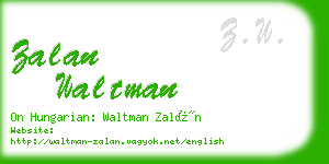 zalan waltman business card